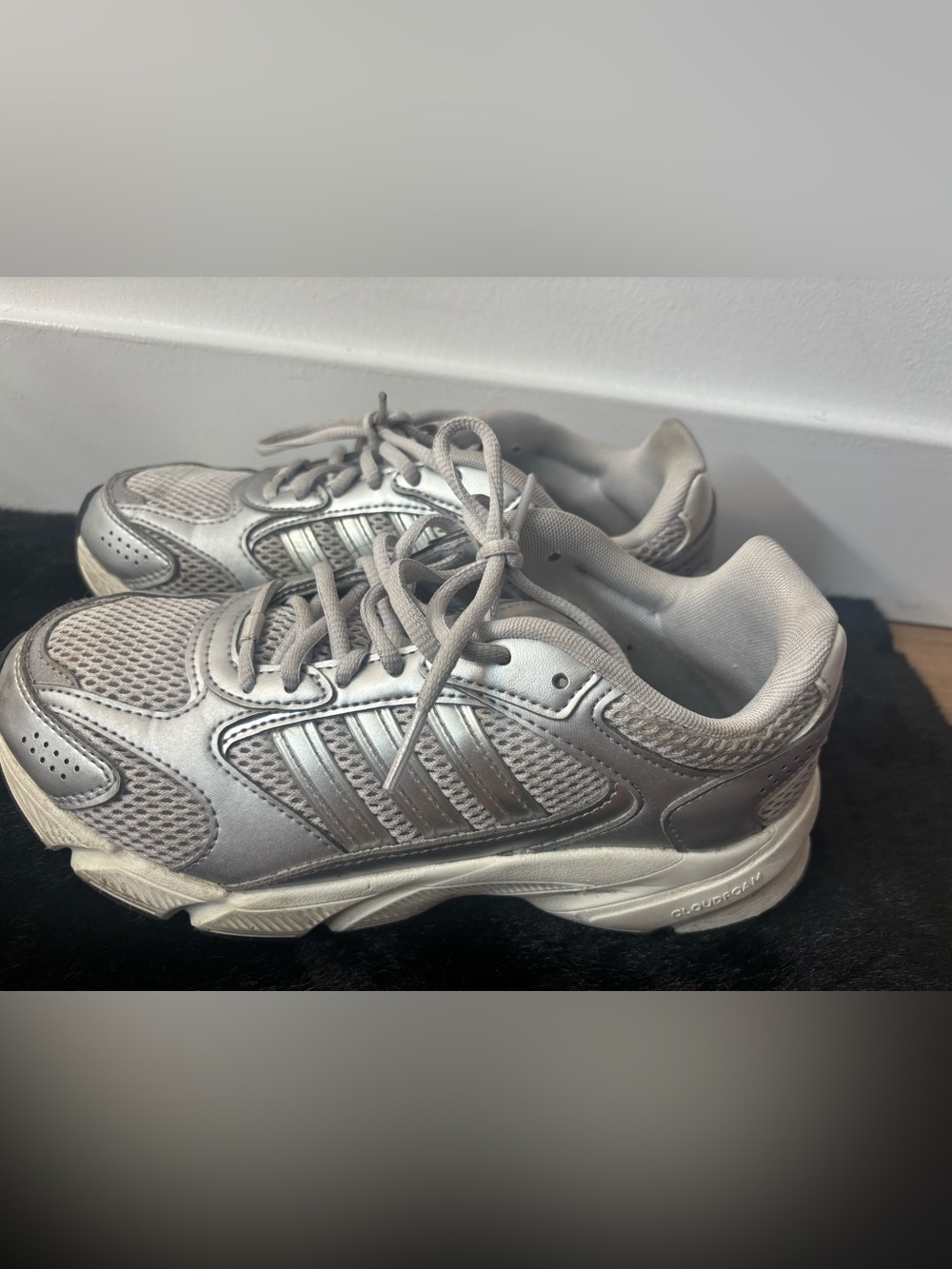 adidas Kids Silver Mesh Athletic Sneakers